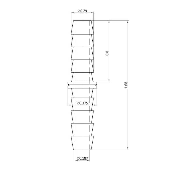 Milton Air Hose Mender Fitting, 3/8 In. ID Hose Barb End Fitting Straight Brass Barbed Air Hose Repair Connector