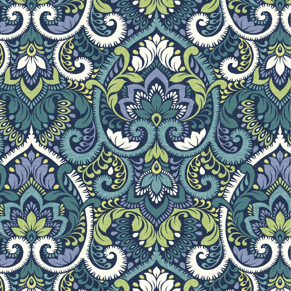 Sapphire Aurora Blue Damask Foam Adirondack Chair Cushions, Set of 2