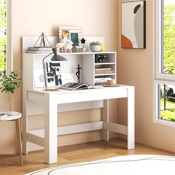 Gymax 48 in. White Home Office Computer Desk Study Table Writing