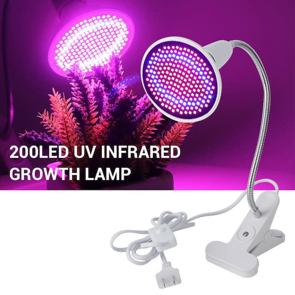200 LED Plant Grow Light Bulb Flower Growing Lamp Clip for Indoor Hydroponic US 