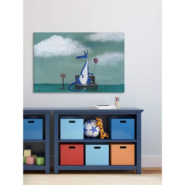 Unbranded 16 in. H x 24 in. W "Andrea Dragon Bus Stop" by Marmont Hill Printed Canvas Wall Art