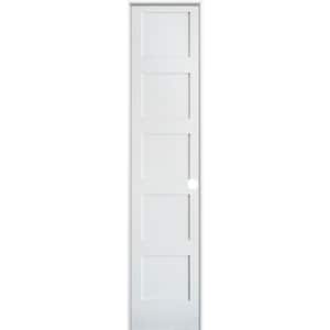 18 in. x 96 in. Left-Hand Shaker 5-Panel Primed Solid Core MDF Wood Single Prehung Interior Door