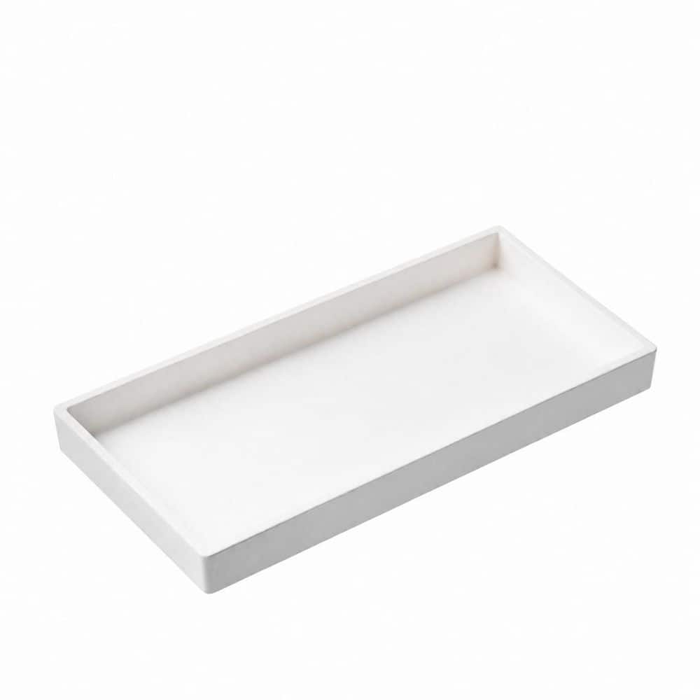 Countertop Vanity Tray 7.7 in ABS Waterproof Non Slip White for Toilet Tank and Bath Accessories Organizer price history on PriceWatchPro