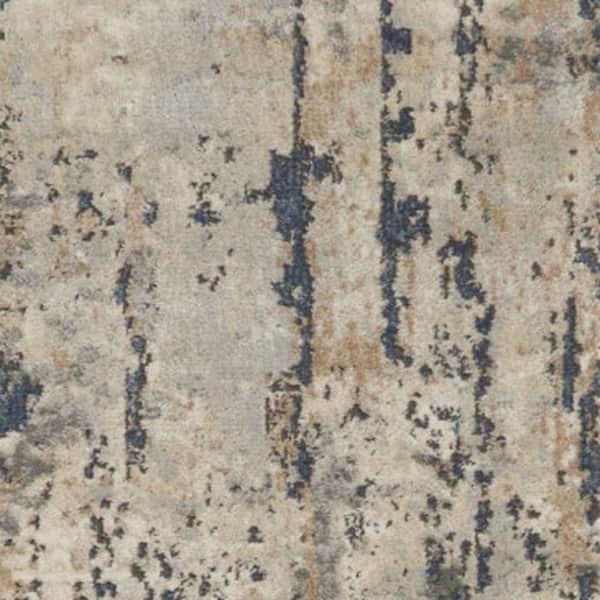 2 ft. x 20 ft.Gray Abstract Washable Area Rug