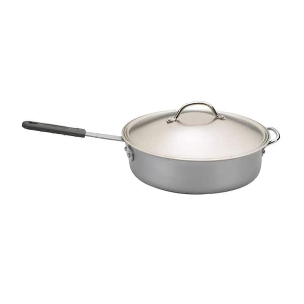 Nordic Ware Restaurant 6 qt. Aluminum Nonstick Saute Pan in Silver with Glass Lid