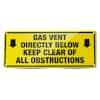 The Plumber's Choice 3 in. x 7 in. Yellow Gas Warning Sign Gas Vent ...