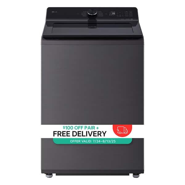 5.0 cu.ft. SMART Top Load Washer in Platinum Black with TurboWash, Easy Unload and AI Sensing