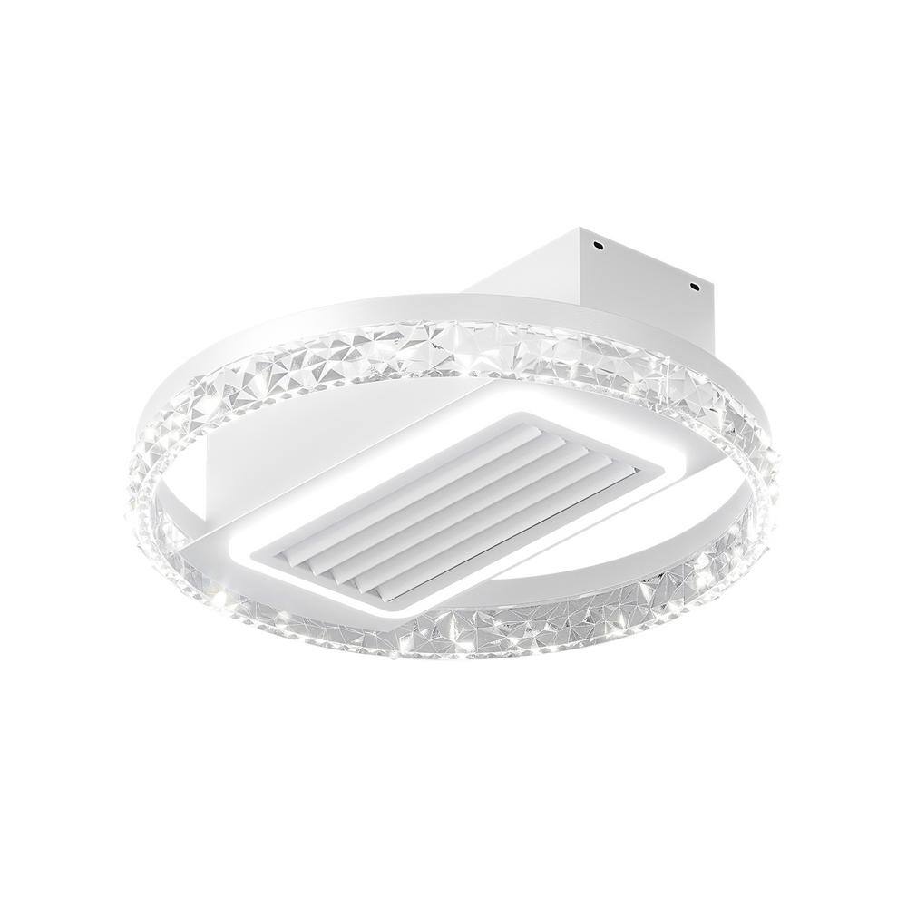 19.7 in. LED Indoor White Bladeless Fan Lamp With Lights Dimmable, Ceiling 