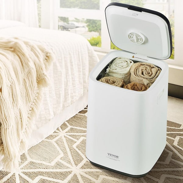 Towel Warmer Bucket 20 L, 24h Delay Timer, 20/40/60 Min Auto Shut Off, Child Lock, Towel Warmer, White ElectricPlug-ln