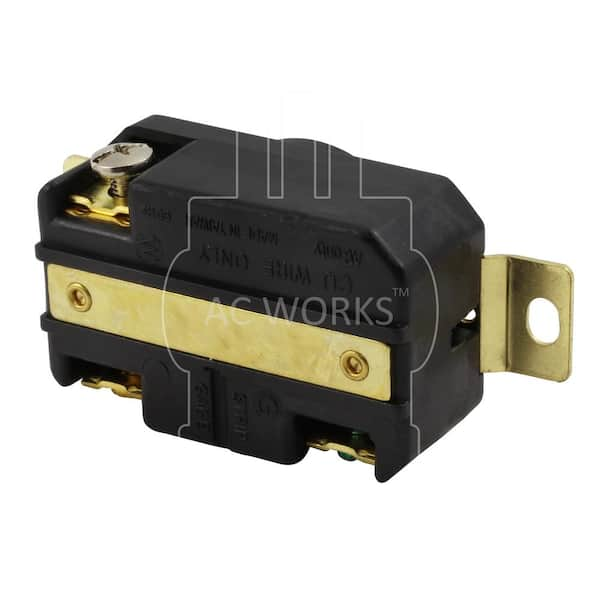 AC WORKS 30-Amp 125-Volt NEMA L5-30R Flush Mounting Locking