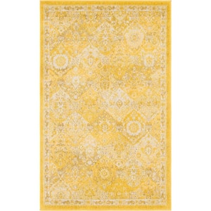 Penrose Blake Yellow 3 ft. 3 in. x 5 ft. 3 in. Area Rug