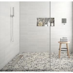 Sliced Pebble Earl Grey 11-1/4 in. x 11-1/4 in. x 9.5 mm Mesh-Mounted Mosaic Tile (9.61 sq. ft./case)