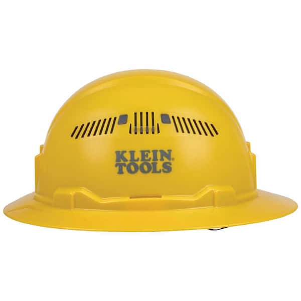 Klein Tools Yellow Hard Hat, Vented, Full Brim 60262 - The Home Depot