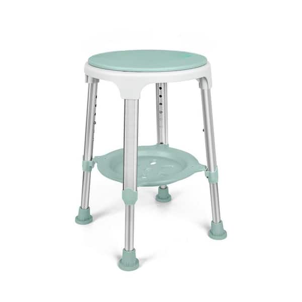 Sliding Shower Stool Tub Transfer Bench Swivel Seat Padded Pivot Arms Height Adjustable 350 lbs Green Large Plastic