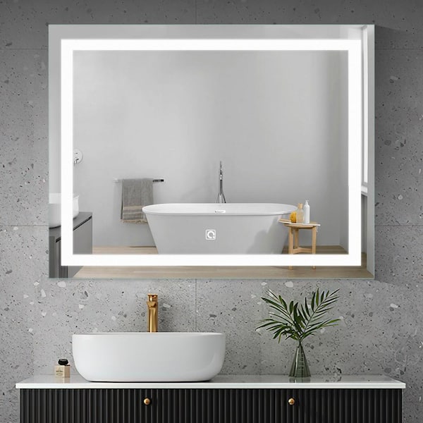 Pexfix 32 In X 24 Modern Rectangle, Lighted Vanity Mirrors For Bathroom