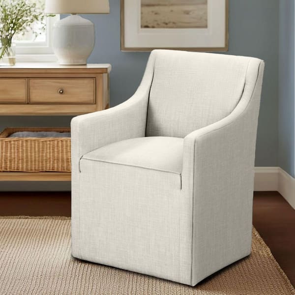 Elaine Cream Dining Armchair with Caster