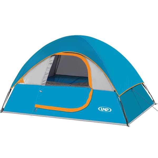 Tenleaf 7 ft. x 5 ft. Ocean Blue 2-Person Outdoor Portable Waterproof Windproof Camping Tent with Rainfly