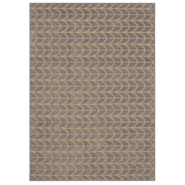SCOTT LIVING Deviate Grey 3 ft. 4 in. x 4 ft x 5 in. Geometric Area Rug