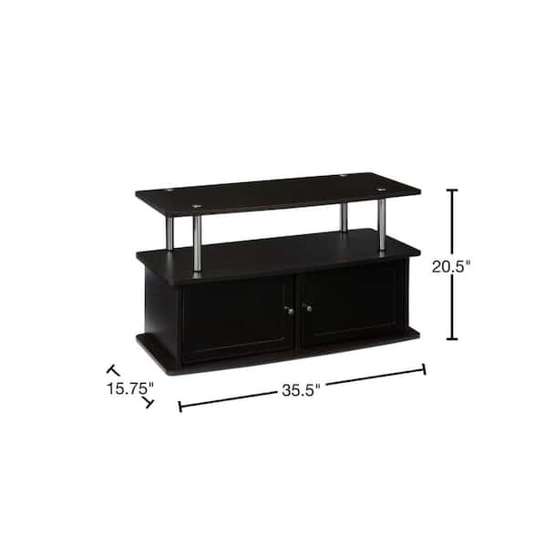 Convenience Concepts Designs2Go 36 in. Espresso Particle Board TV Stand 40 in. with Doors 151160E