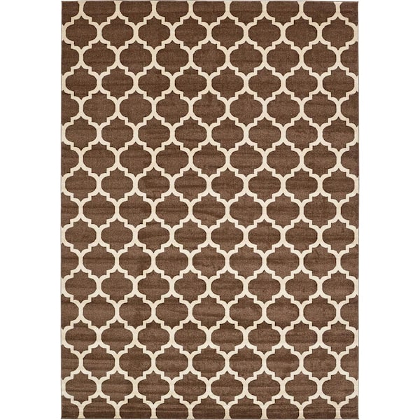 Trellis Philadelphia Medium Brown/Beige 10 ft. x 14 ft.Area Rug