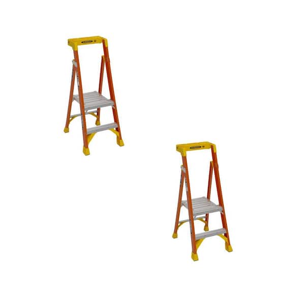2 ft. Fiberglass Podium Plus Platform Step Ladder (8 ft. Reach Height) with 300 lbs. Load Capacity Type IA 2-Pack