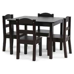 Espresso Collection 5-Piece Espresso Table and Chair Set