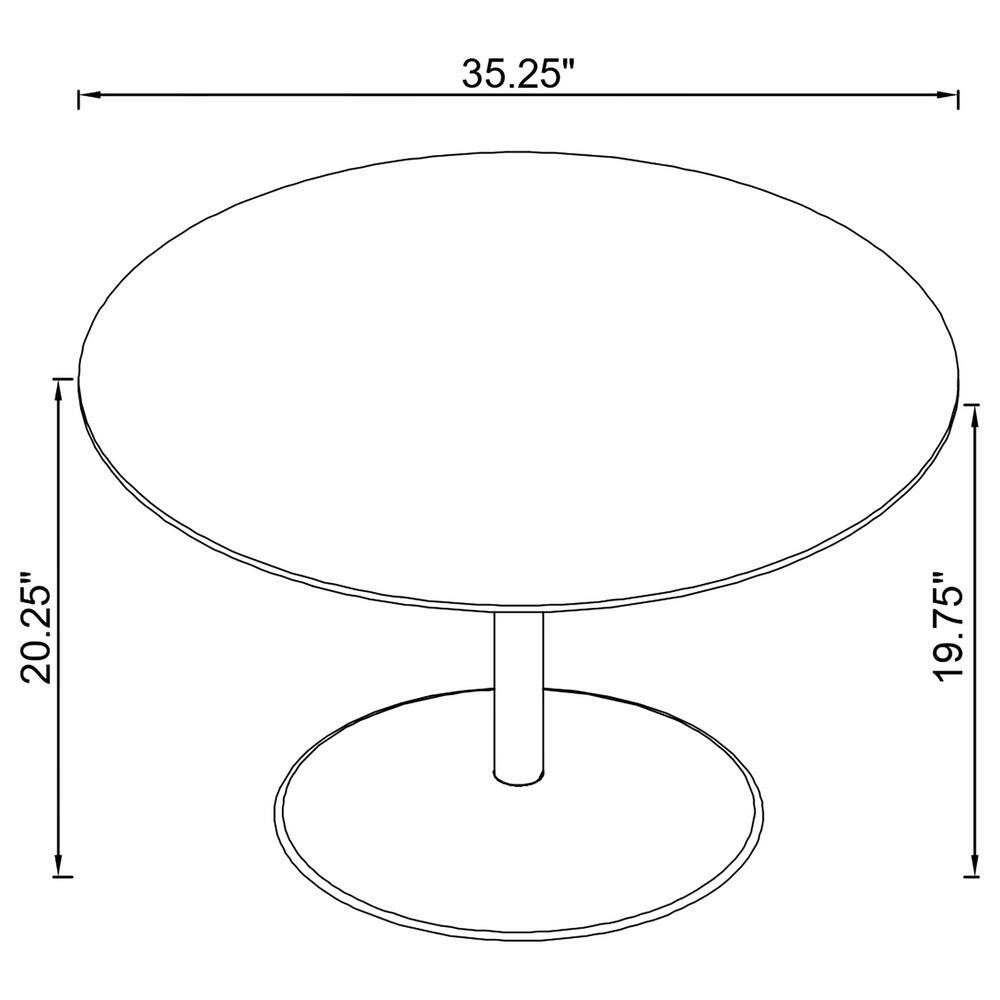 Ganso Round Black Metal Coffee Table with Glass Top