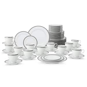 Charlotta Platinum 60-Piece (Platinum) Porcelain Dinnerware Set, Service for 12