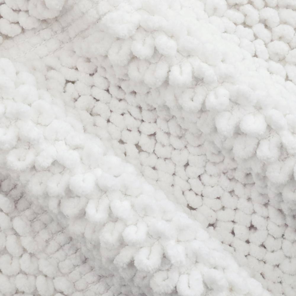 Sophie Border White Cotton Chenille Bath Mat Set