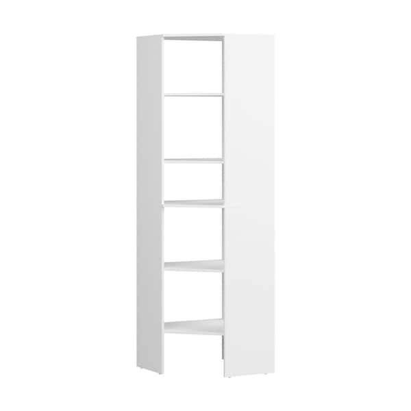 Style+ 25 in. W White Corner Wood Closet Tower