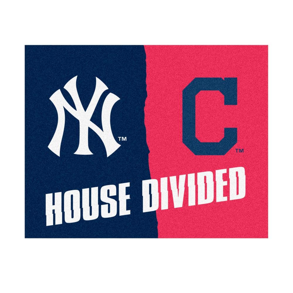 FANMATS MLB House Divided - Yankees / Indians 33.75 In. X 42.5 In ...