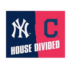 MLB House Divided - Yankees / Indians 33.75 in. x 42.5 in. House Divided Mat Area Rug