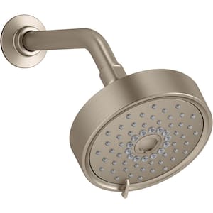 Purist 3-Spray Patterns 5.5 in. Triple Wall Mount Fixed Shower Head in Vibrant Brushed Nickel
