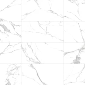 Statuario White 24 in. x 48 in. Textured Matte Subway Porcelain Wall and Floor Tile (15.5 sq. ft./Case)