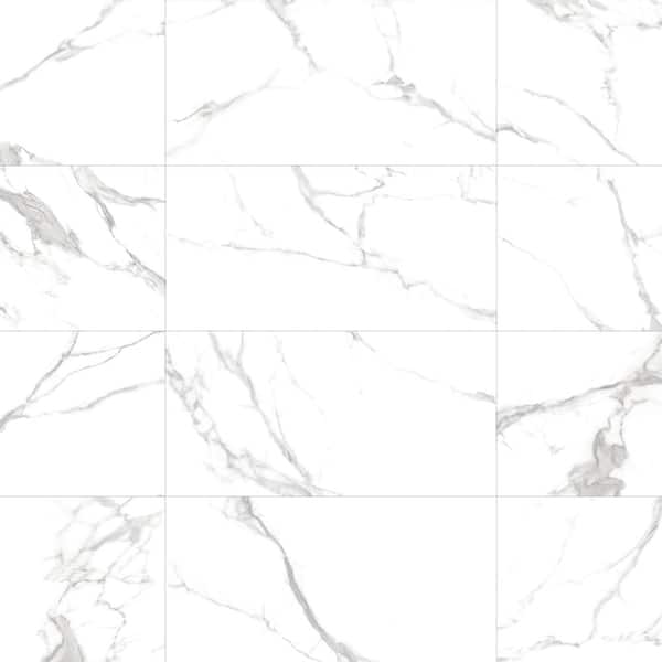Statuario White 24 in. x 48 in. Textured Matte Subway Porcelain Wall and Floor Tile (15.5 Sq. Ft. /Case)