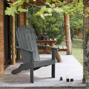 Noble House Hanlee Navy Blue Folding Wood Adirondack Chair 8056