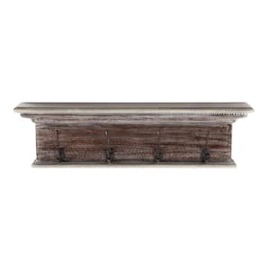 Charlie 27.56 in. Natural Wash Wall-Mounted with Shelf