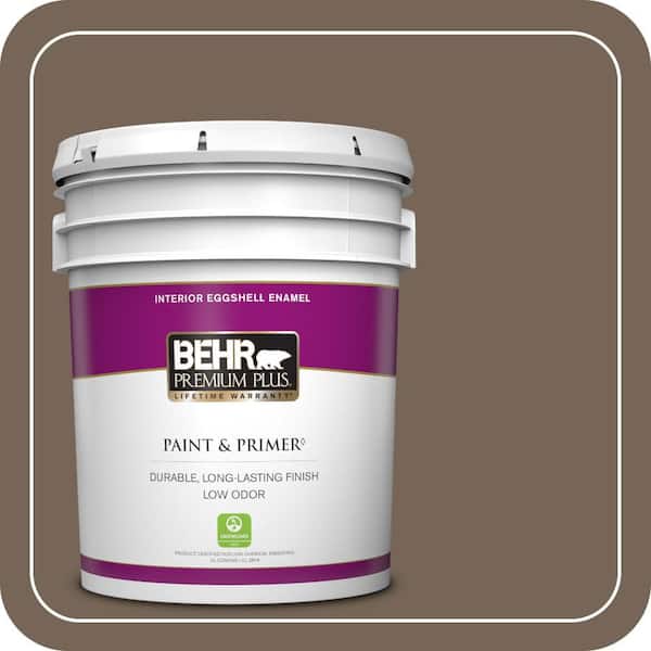 BEHR PREMIUM PLUS 5 gal. #N220-6 Landmark Brown Eggshell Enamel Low Odor Interior Paint & Primer