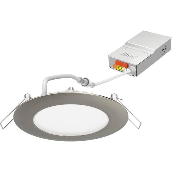 Juno Contractor Select WF4 SWW5 4 in. Selectable CCT Ultra Slim Canless Integrated LED Brushed Nickel Recessed Light