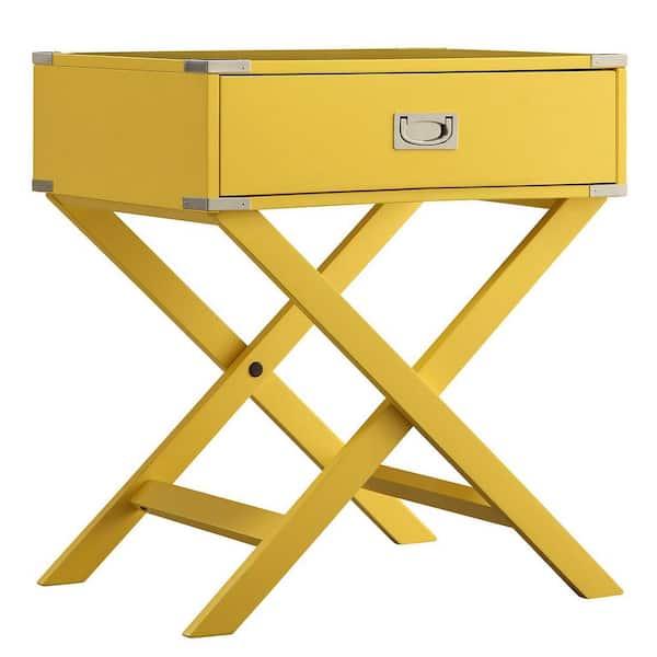 Wenderson 1-Drawer Yellow Nightstand 40562A-Y3A - The Home Depot