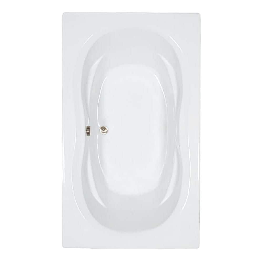 72 in. x 42 in. Acrylic Rectangular Drop-in Soaking Bathtub with Center Drain in Biscuit price history on PriceWatchPro