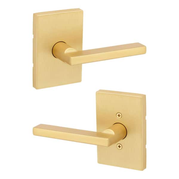 Halifax Satin Brass Rectangle Hall/Closet Door Lever
