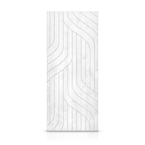 CALHOME 24 in. x 80 in. Hollow Core White Stained Pine Wood Interior Door Slab