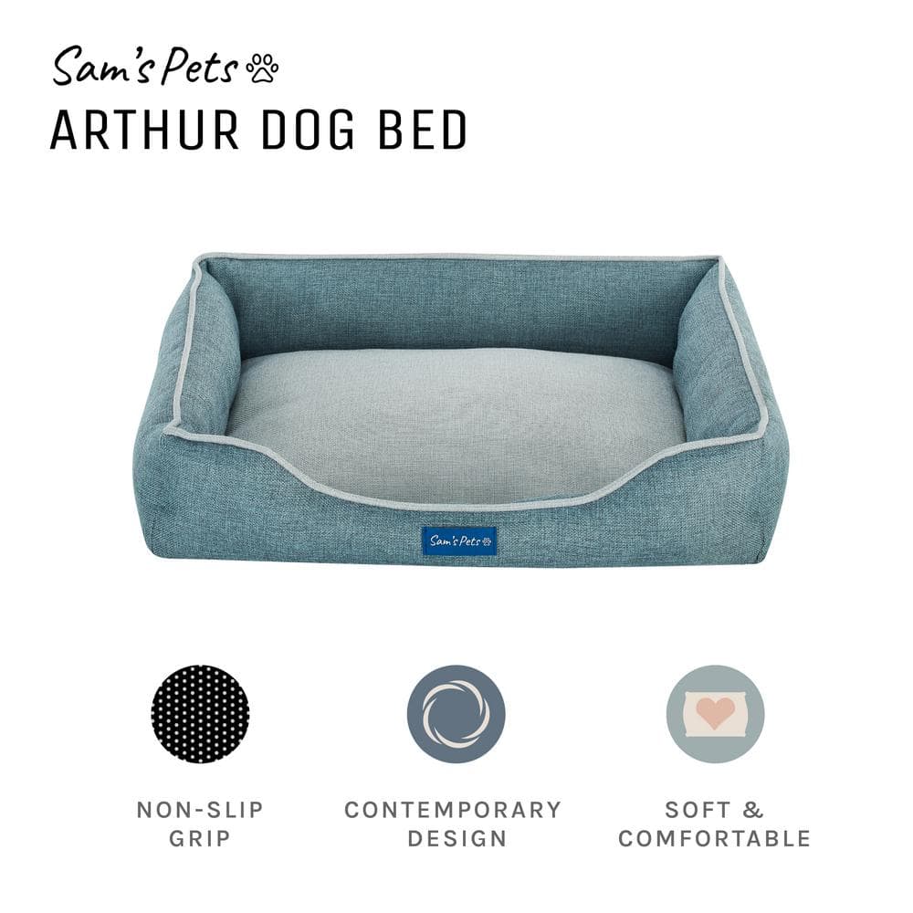 Arthur Small Teal Polyester Outdoor Dog Bed