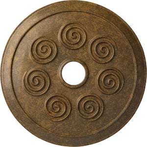25-1/4 in. x 4 in. ID x 2 in. Spiral Urethane Ceiling Medallion (Fits Canopies up to 4 in.), Rubbed Bronze