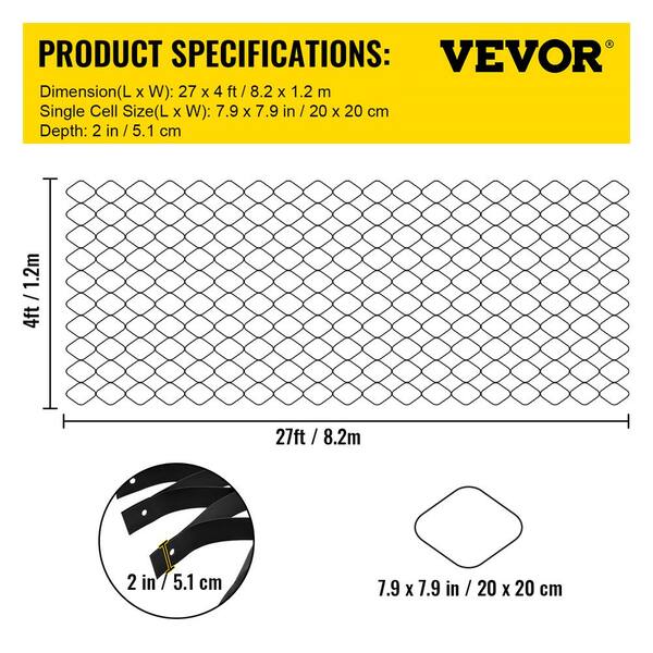 SVOPES Ground Grid L 17 x  W 9 in. 1885lbs. / SqFt. Load Capacity, Plastic Paver 2 in. D Stabilization System
