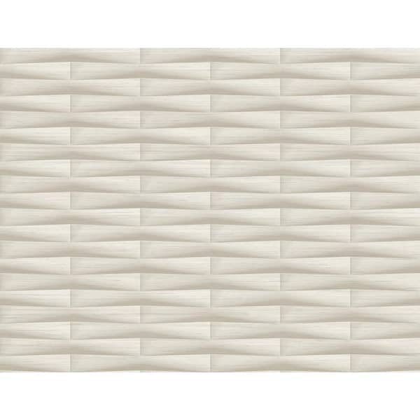 A-Street Prints Gator Beige Geometric Stripe Vinyl Non-Pasted Textured Repositionable Wallpaper