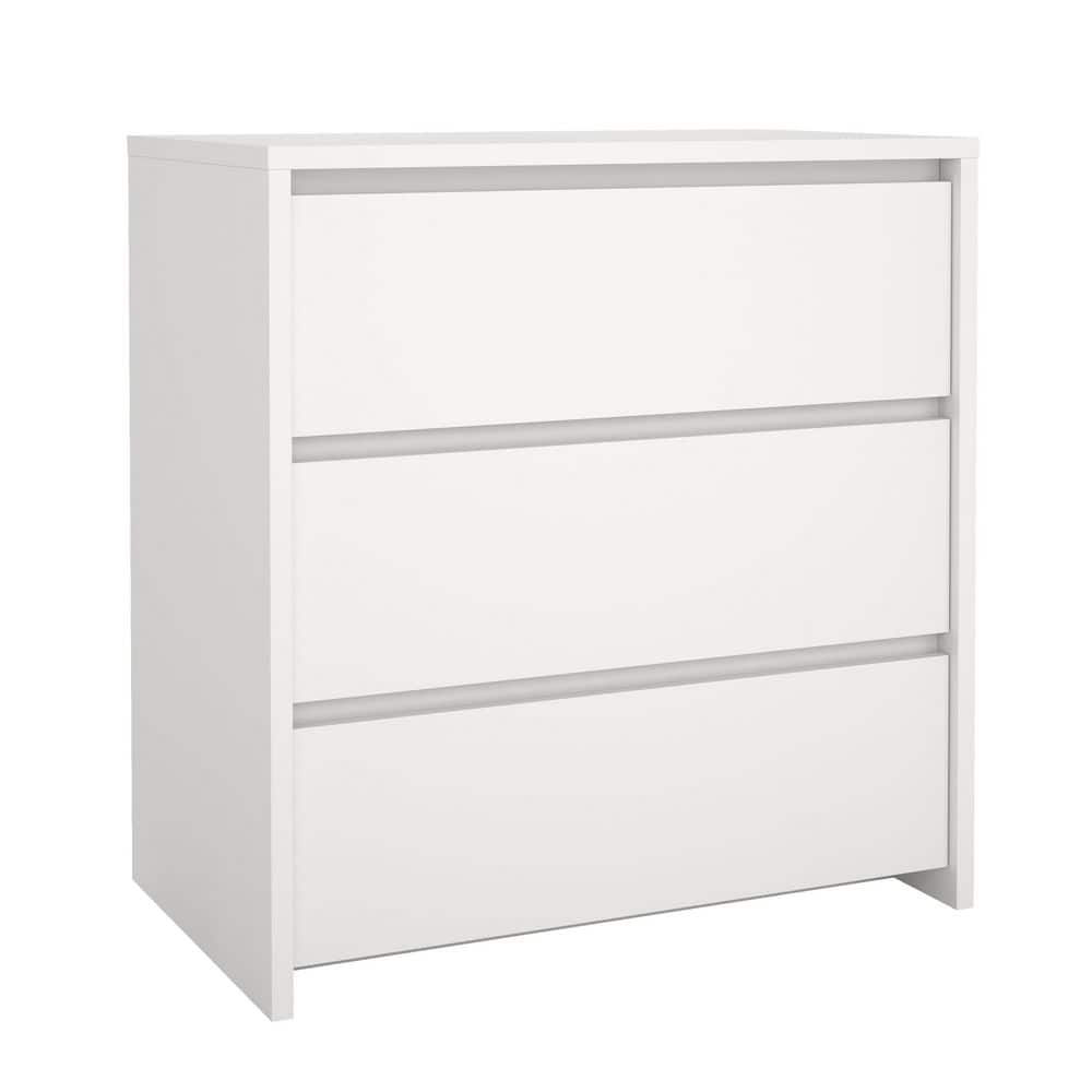 White 32" Modern 3-Drawer Chest Dresser