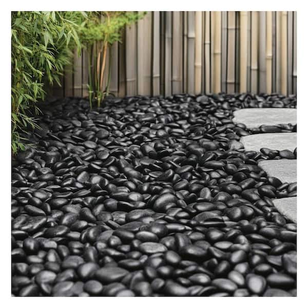 Polished Black 0.5 cu. ft . per Bag (0.75 in. to 1.25 in. Bagged Landscape Pebbles (55 Bags/22.5 cu. ft./Pallet)
