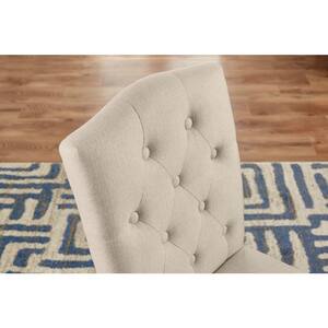 Beckridge Biscuit Beige Upholstered Dining Chair with Tufted Back (1 piece)